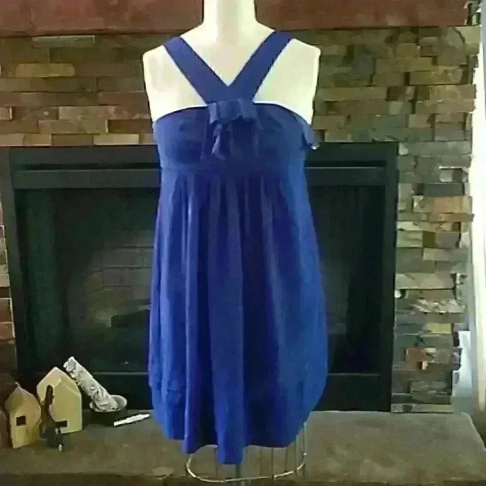 Ruffle blue strap dress